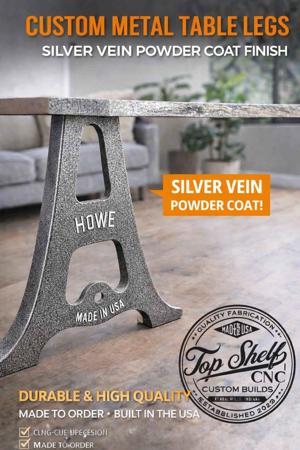 Custom Metal Table Legs / Heavy Duty A-Frame Steel Table Base / Industrial Table Legs / Made In The USA (Copy)