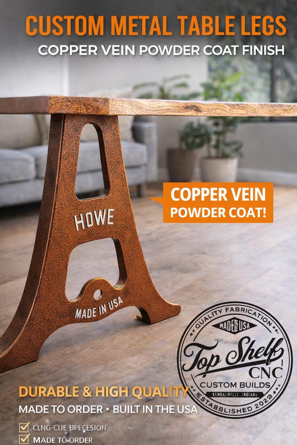 Custom Metal Table Legs / Heavy Duty A-Frame Steel Table Base / Industrial Table Legs / Made In The USA (Copy)